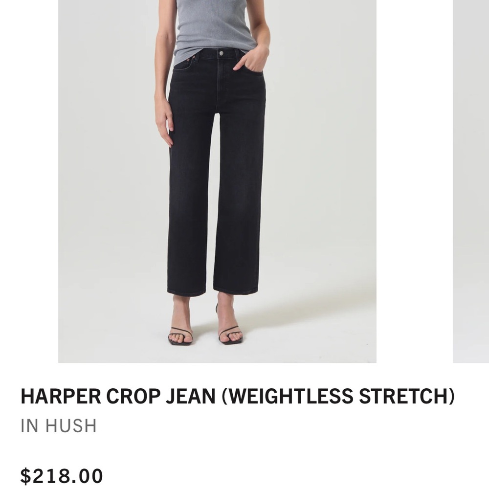 Agolde Harper Crop Jean in washed black (hush)